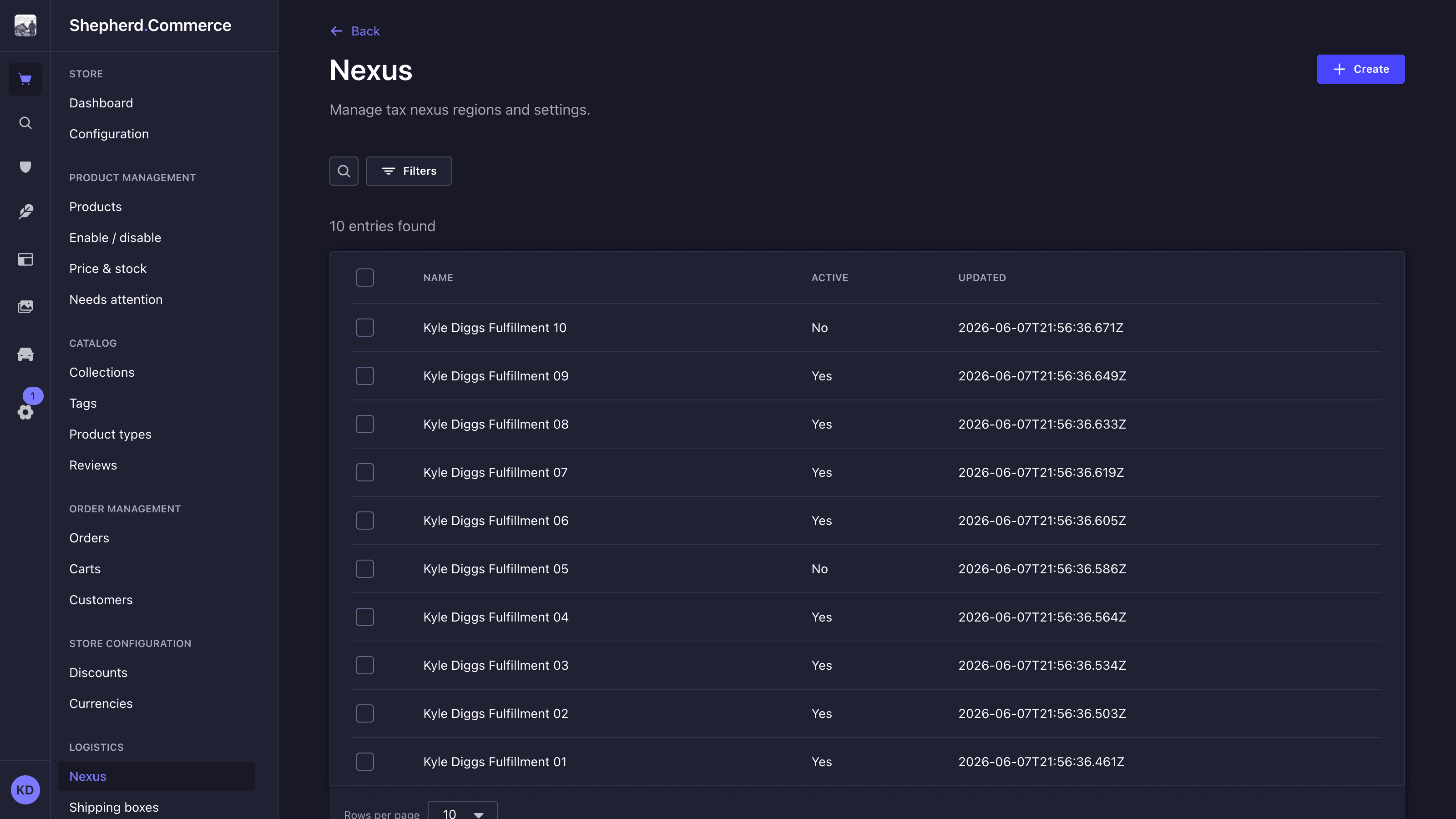 Shepherd admin nexus location management